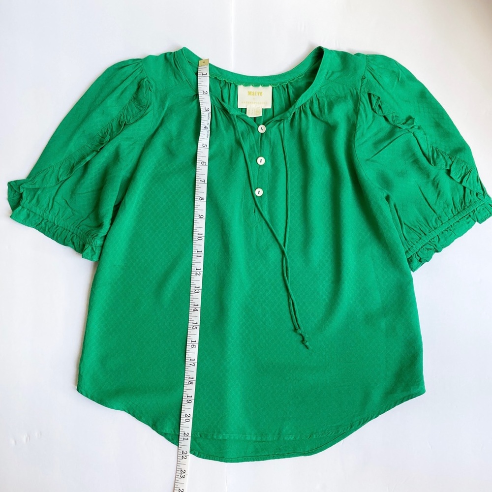 Anthropologie Emerald Green Blouse